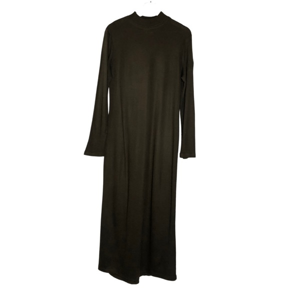 Mary McFadden 70s Sweater Dress/Mock Turtleneck/Vintage Long Dress Brown Sz M - Picture 1 of 11